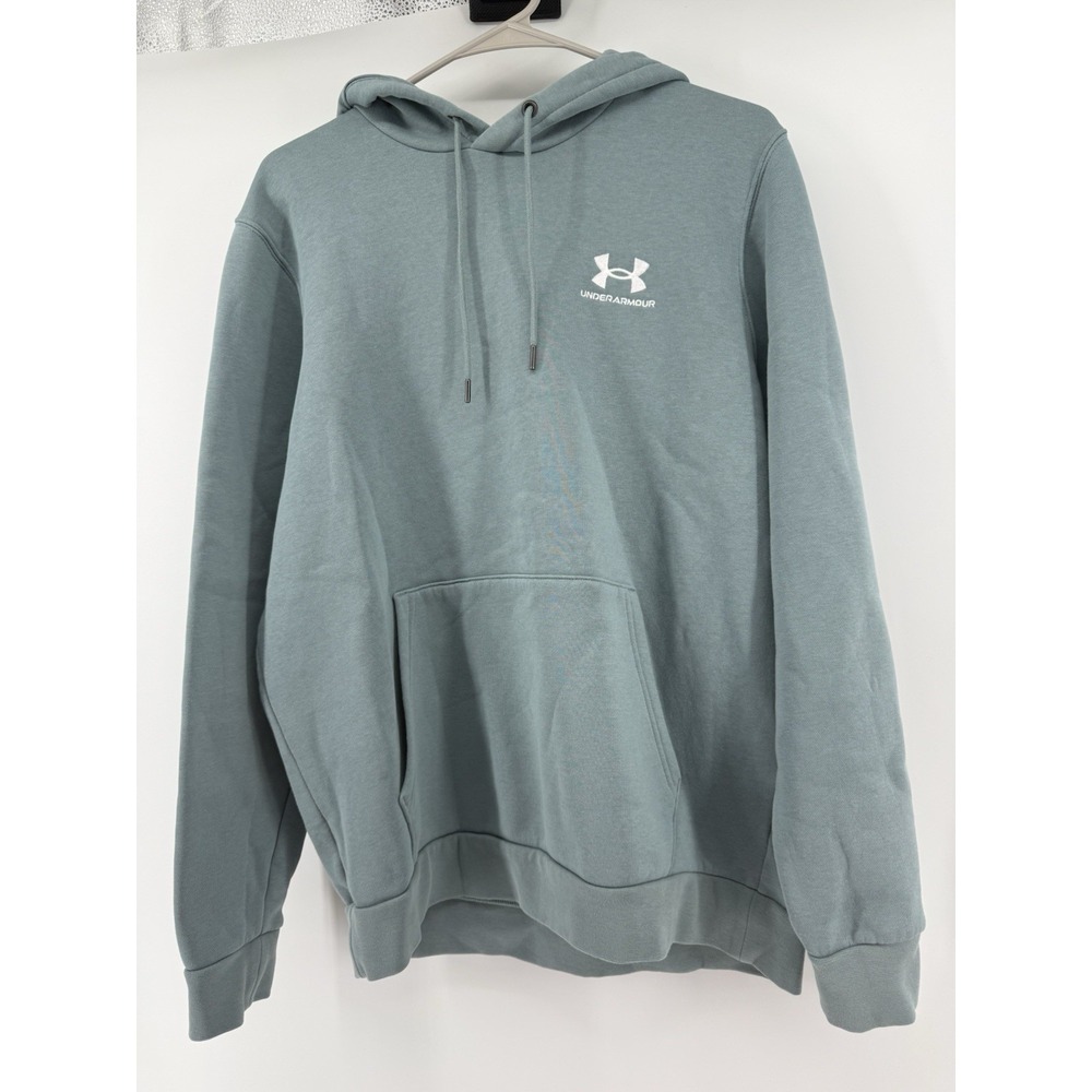 Under Armour Men's UA Icon Fleece Hoodie Heather Blue Teal Medium